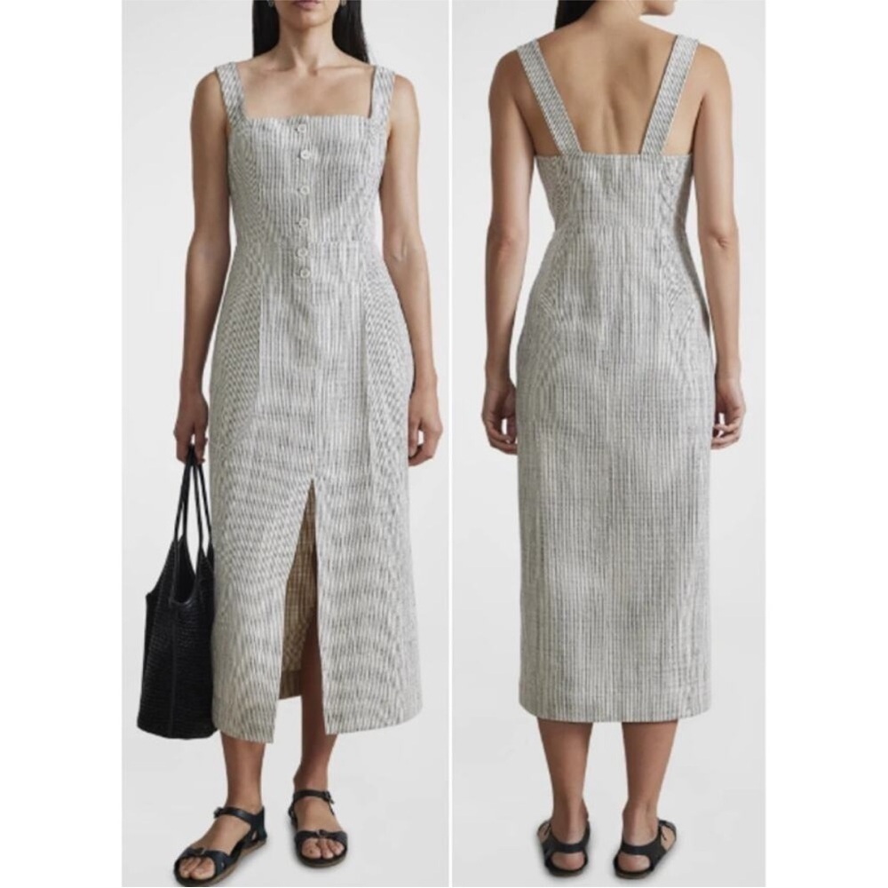 Apiece Apart Striped Midi Dress in Cream and Black